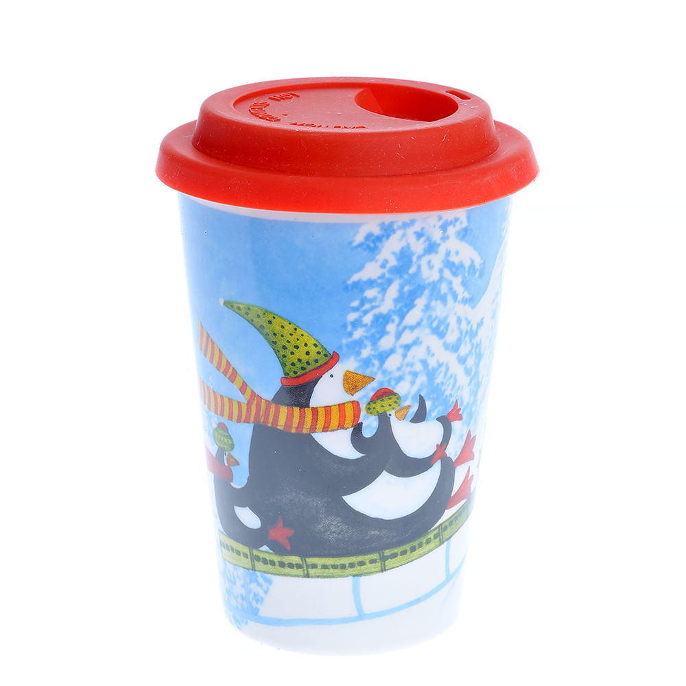 Pahar din ceramica cu pinguin 440 ml