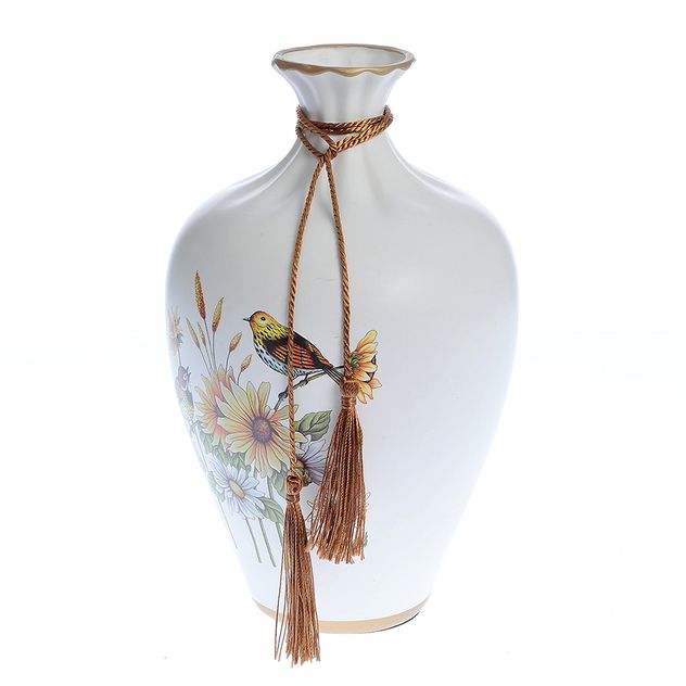 Vaza ceramica imprimeu pasari 24 cm