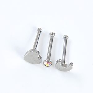 Set 3 piercing inima si luna