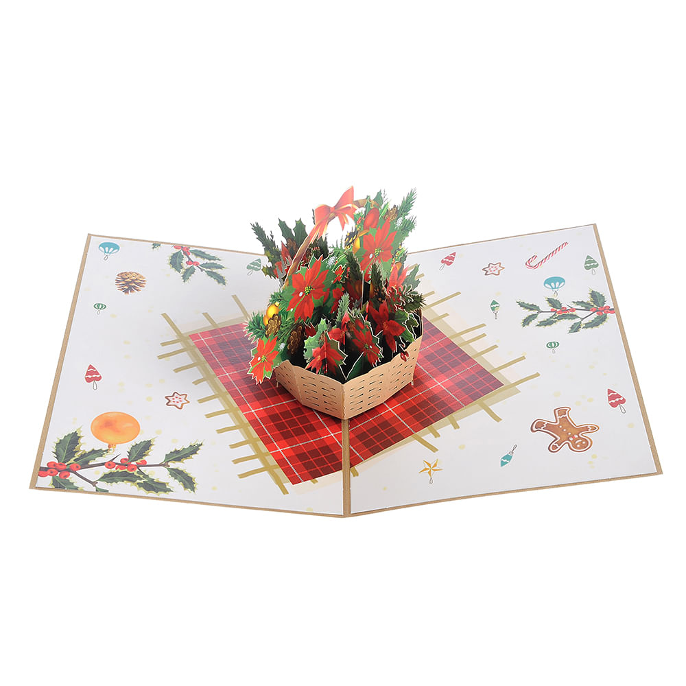 Felicitare 3D cos de Craciun 18 cm - 3 | YEO