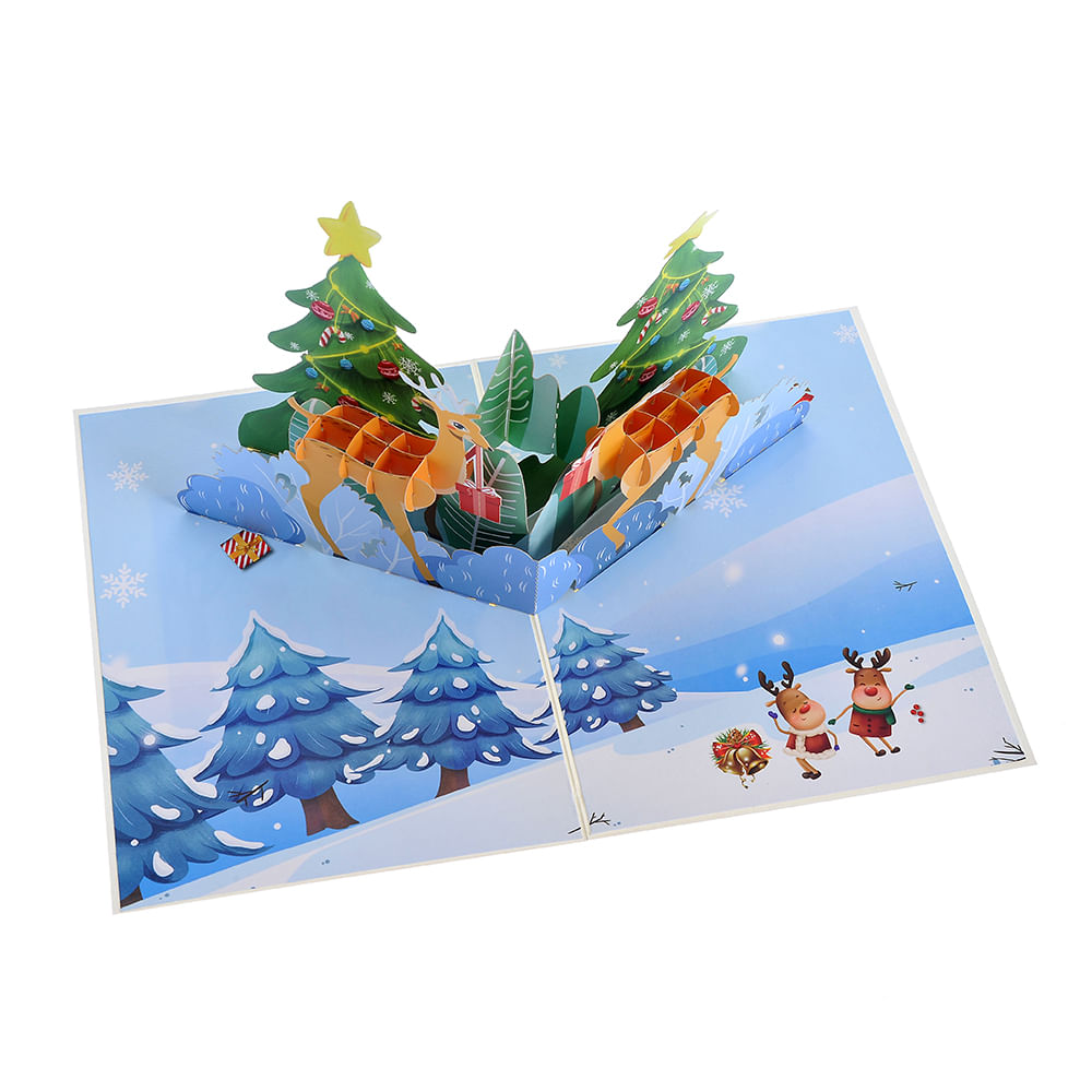 Felicitare 3D cu reni 20 cm - 3 | YEO