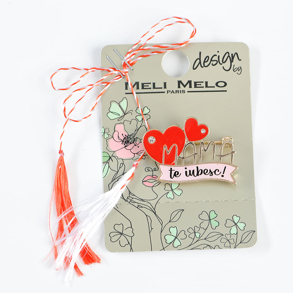 Brosa martisor Mama te iubesc - 2 | YEO