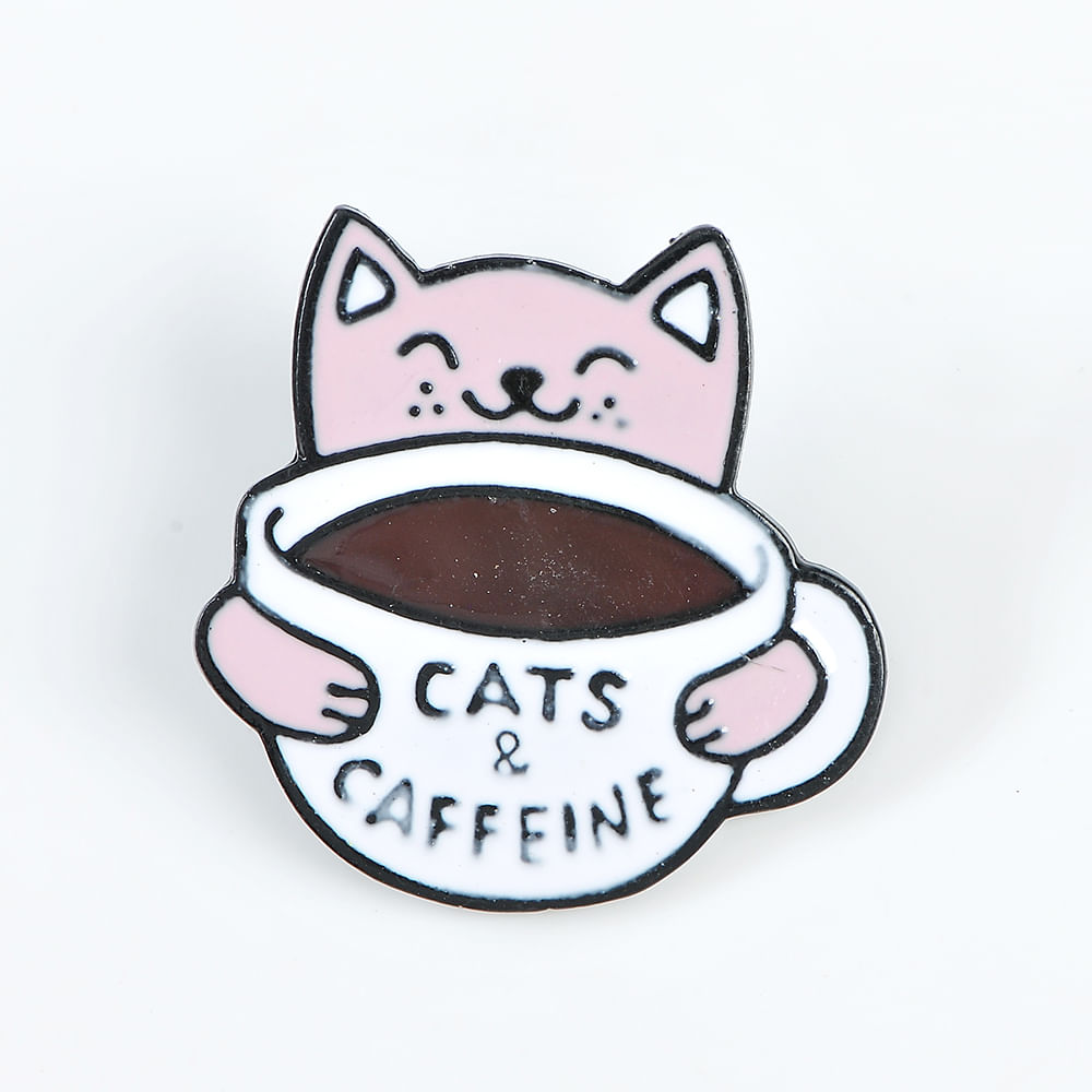 Brosa martisor Cats and caffeine