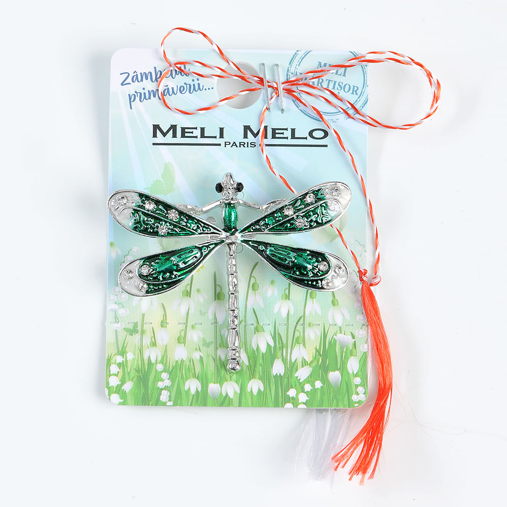 Brosa martisor libelula verde - 1 | YEO