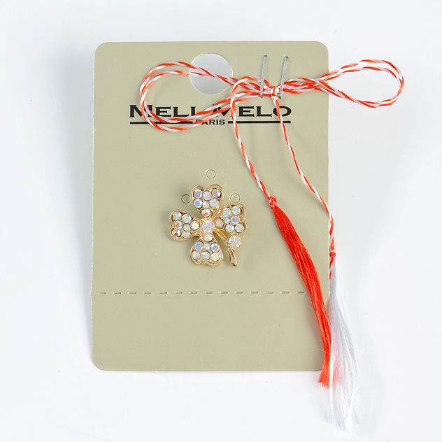 Brosa martisor trifoi auriu