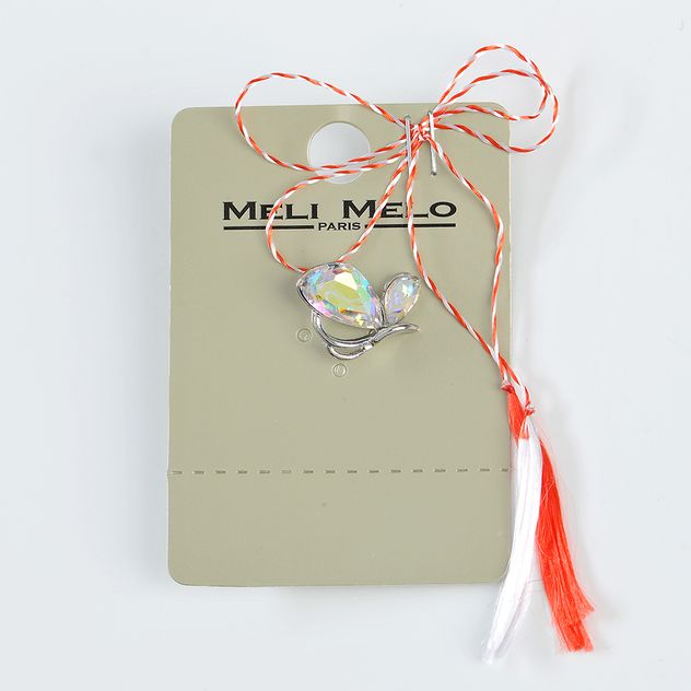Brosa martisor fluture argintiu