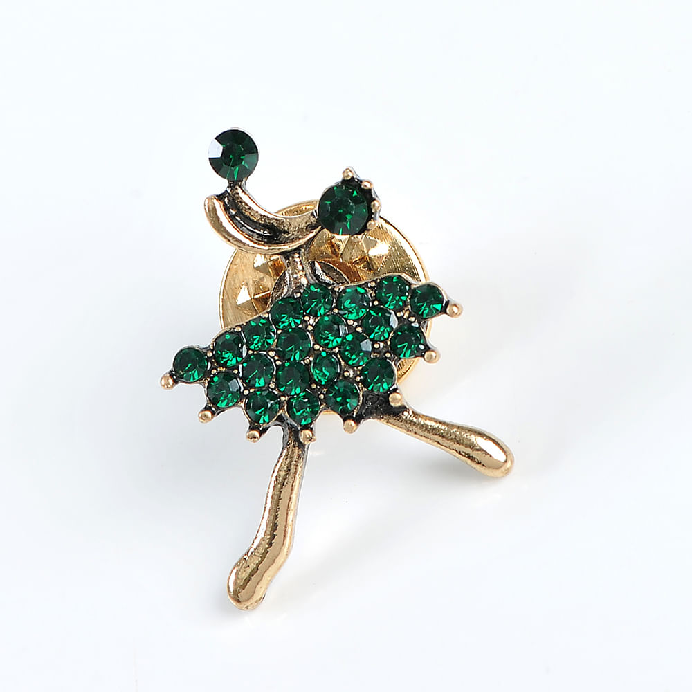 Brosa martisor balerina cu fusta verde - 1 | YEO