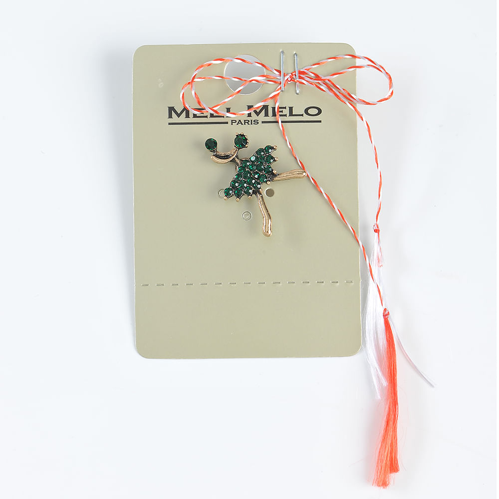 Brosa martisor balerina cu fusta verde - 3 | YEO