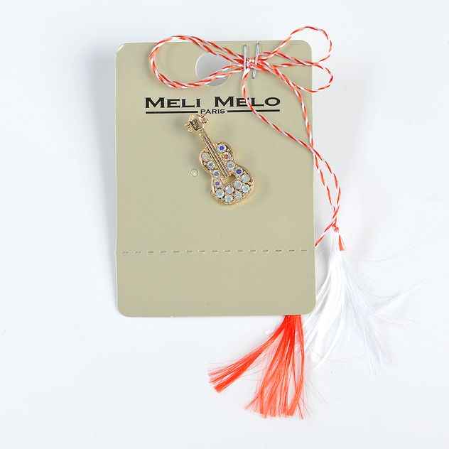 Brosa martisor chitara aurie