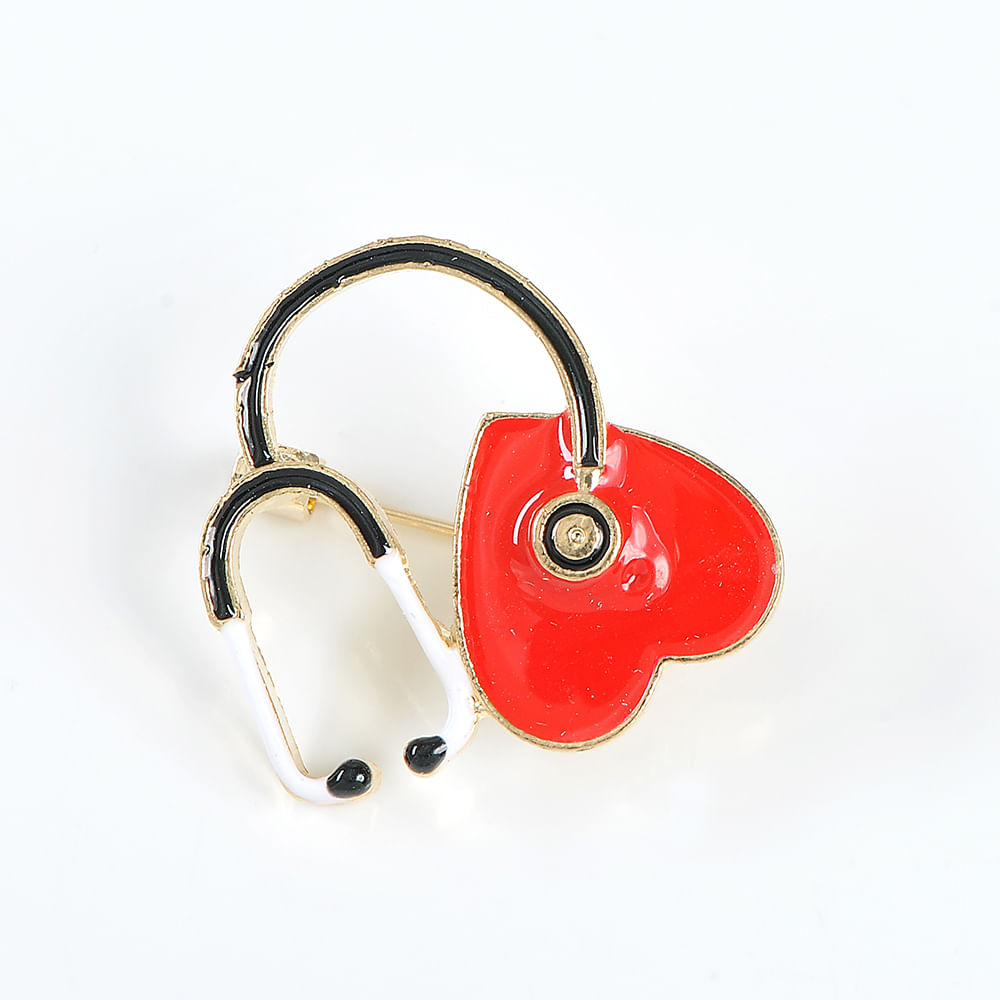 Brosa martisor inima cu stetoscop