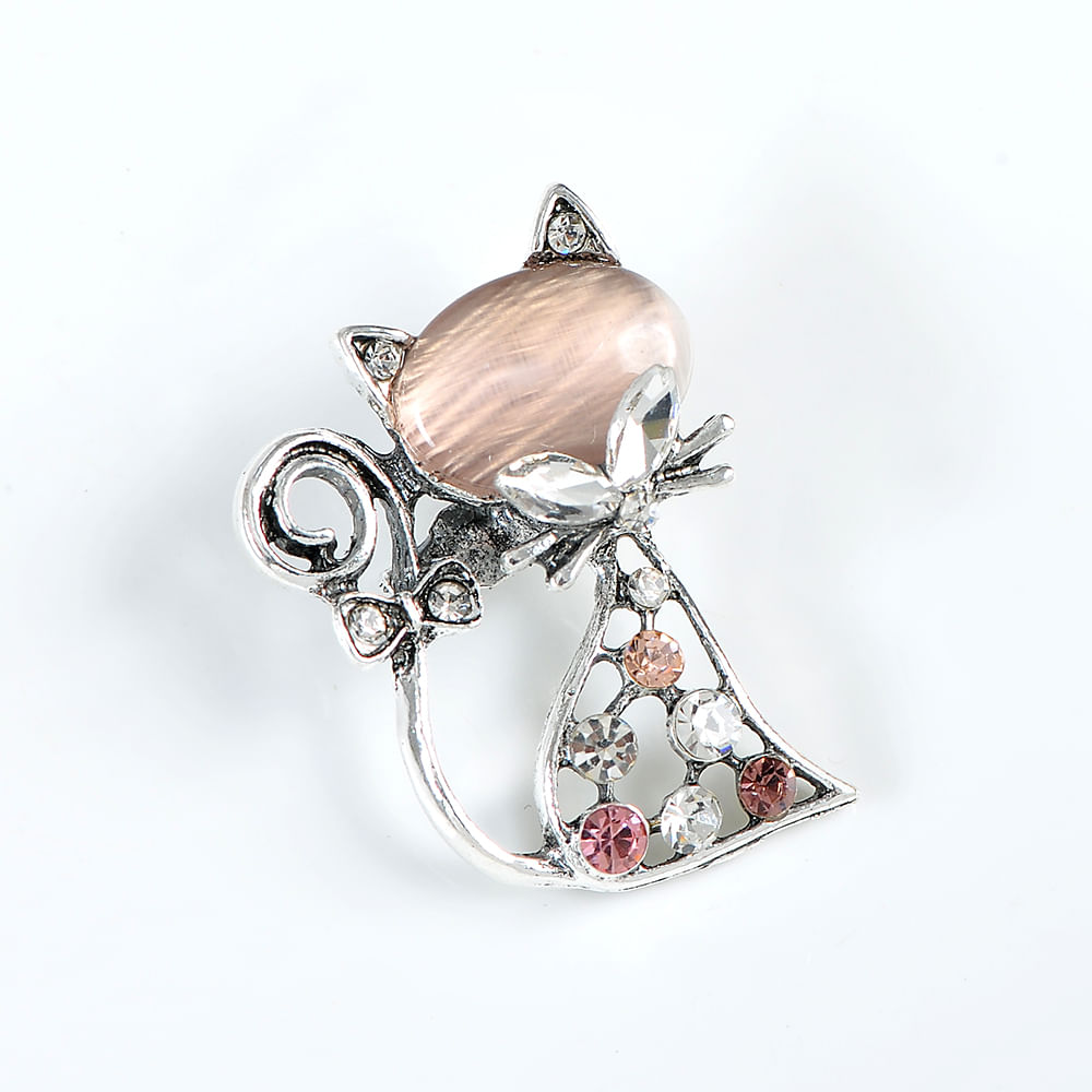 Brosa martisor pisica argintie - 1 | YEO