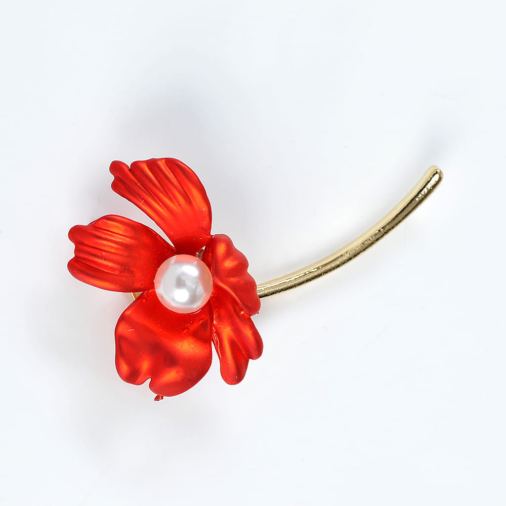 Brosa martisor floare rosie - 1 | YEO