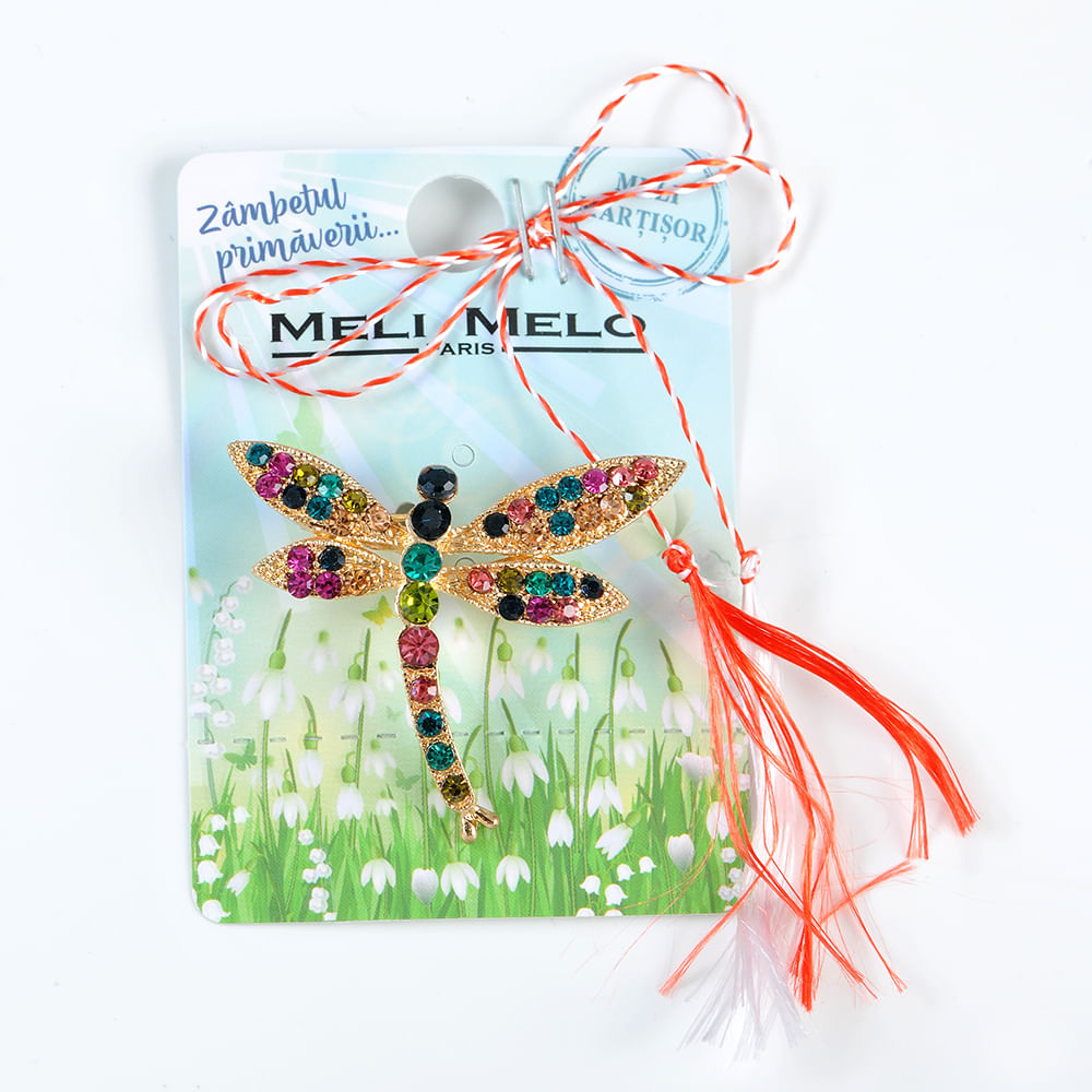 Brosa martisor libelula multicolora - 3 | YEO