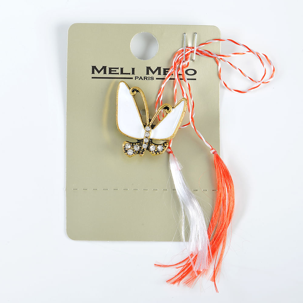 Brosa martisor fluture cu aripi albe - 3 | YEO