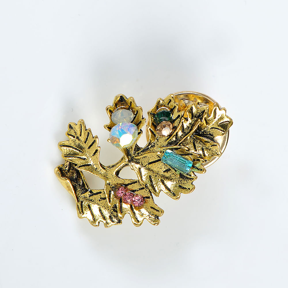 Brosa martisor frunza aurie