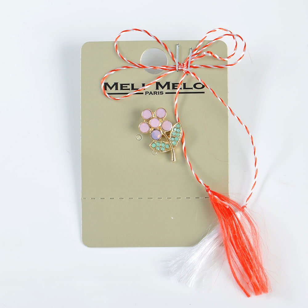 Brosa martisor floare cu petale roz - 3 | YEO