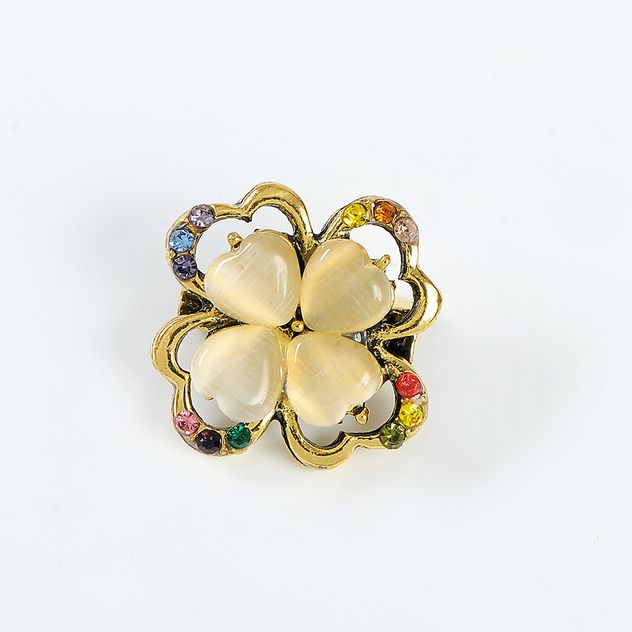 Brosa martisor trifoi norocos auriu