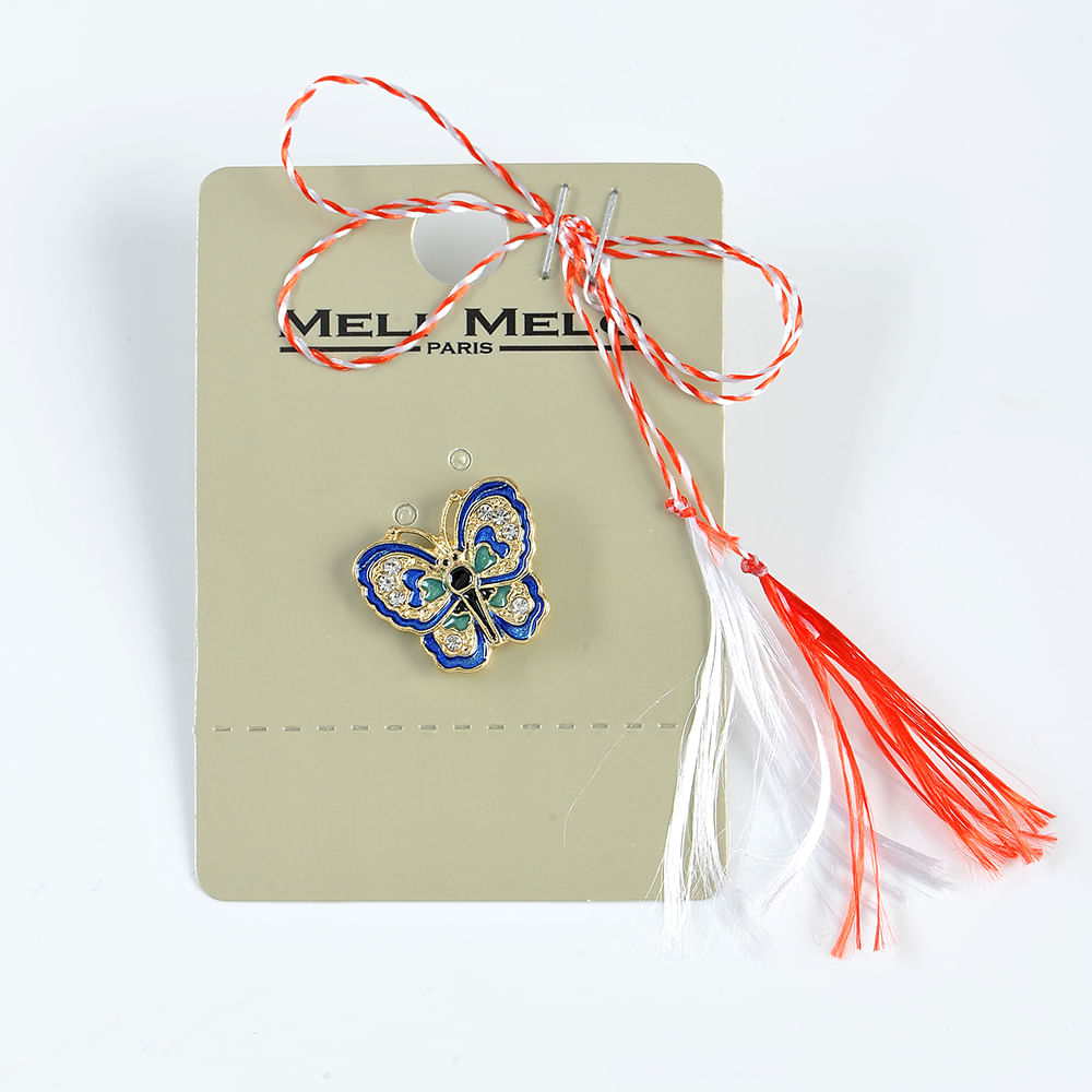 Brosa martisor fluturas cu aripi albastre - 3 | YEO
