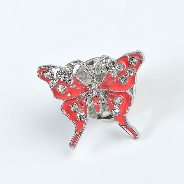 Brosa martisor fluture roz cu pietre acrilice