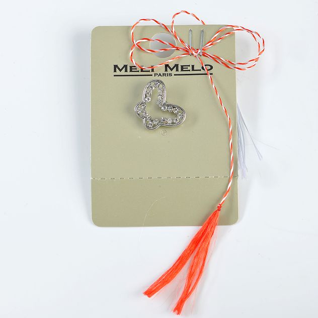 Brosa martisor fluture argintiu