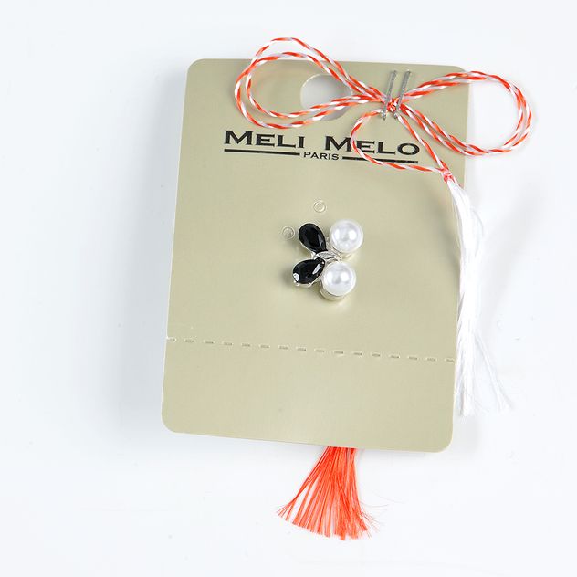 Brosa martisor fluture cu pietre negre