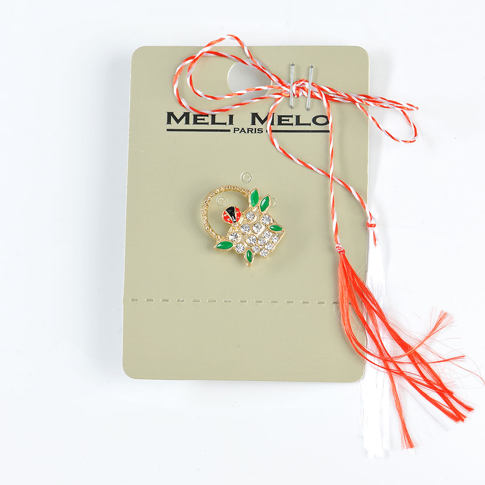 Brosa martisor cos auriu cu flori - 3 | YEO