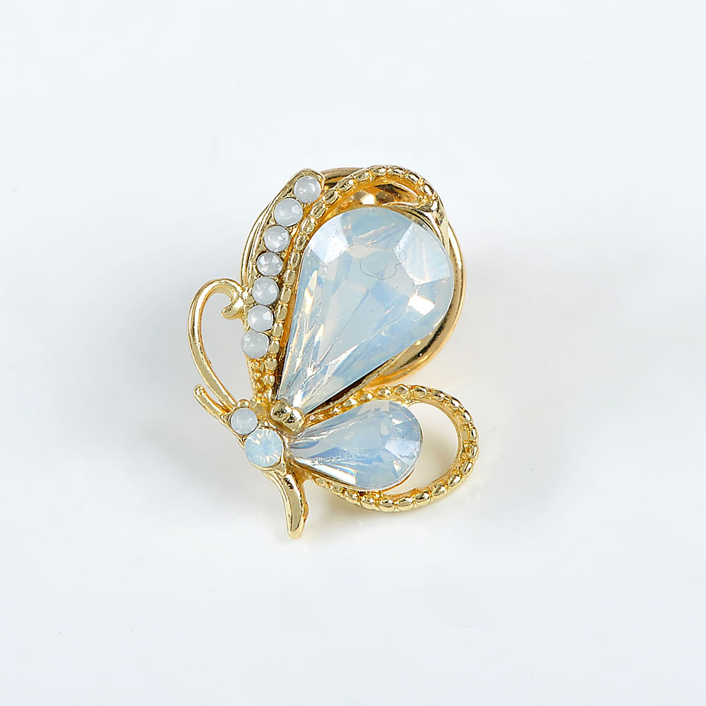 Brosa martisor fluture auriu cu pietre bleu - 1 | YEO