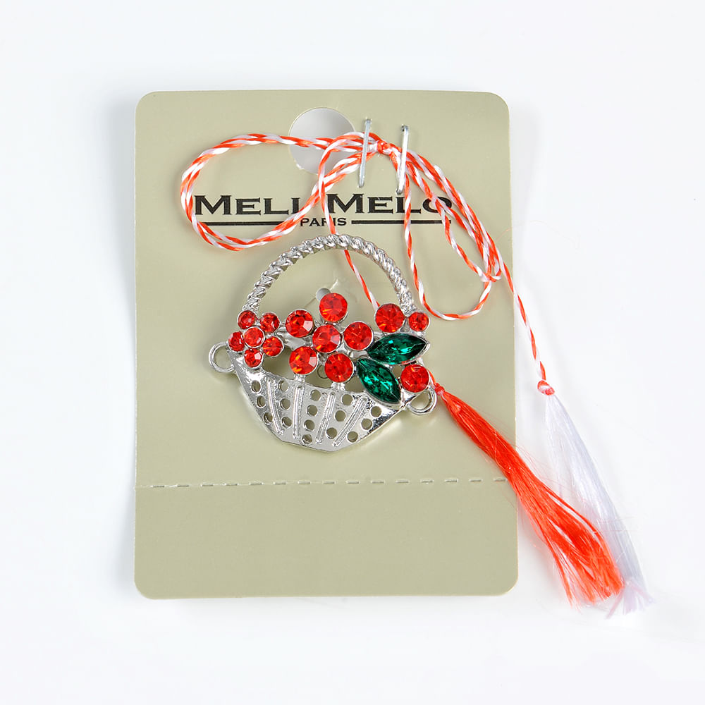 Brosa martisor vaza cu flori rosii - 2 | YEO