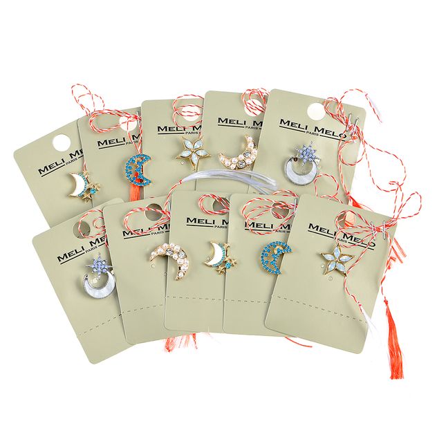 Set 10 brose martisor cu semiluna si stele