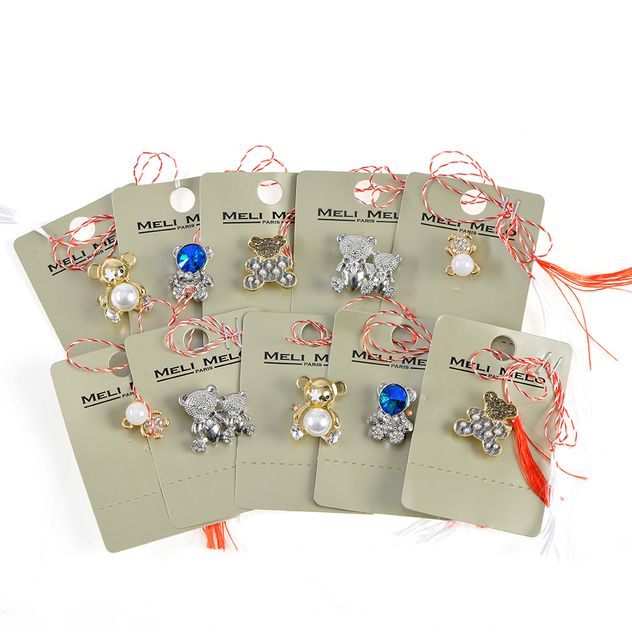 Set 10 brose martisor cu ursuleti