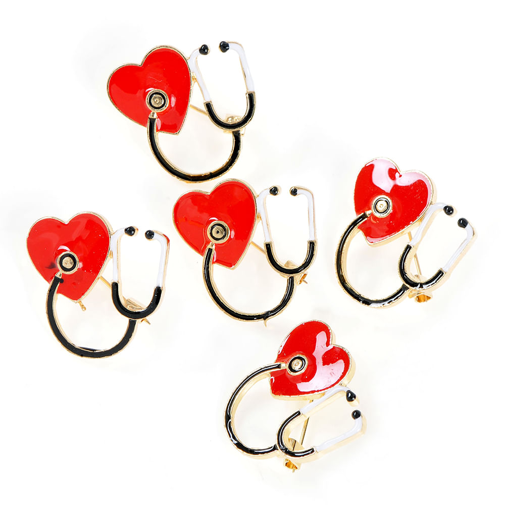 Set 5 brose martisor cu stetoscop - 1 | YEO