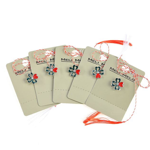 Set 5 brose martisor cu trifoi verde