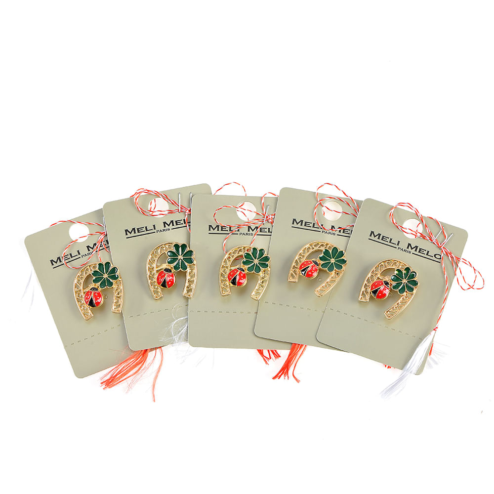 Set 5 brose martisor cu potcoava si buburuza - 4 | YEO