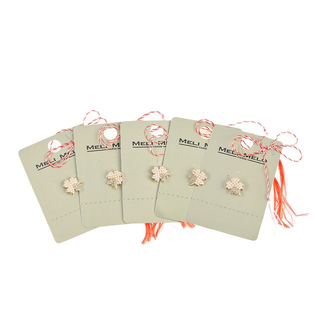 Set 5 brose martisor cu trifoi auriu