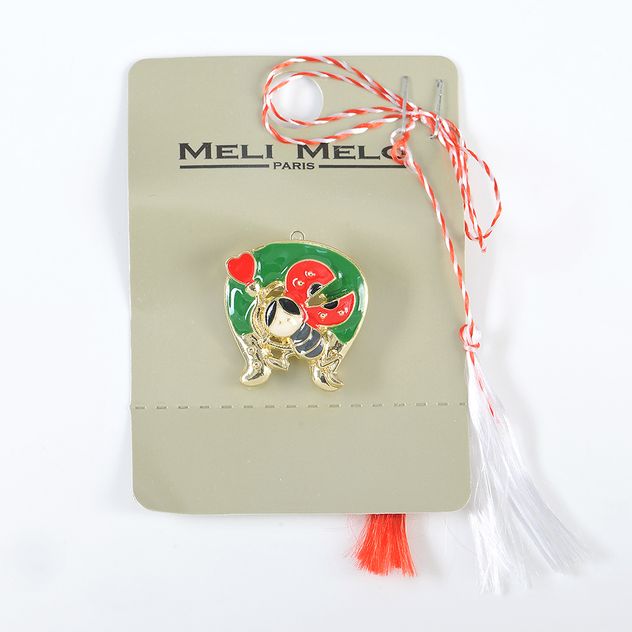 Brosa martisor portocava cu buburuza