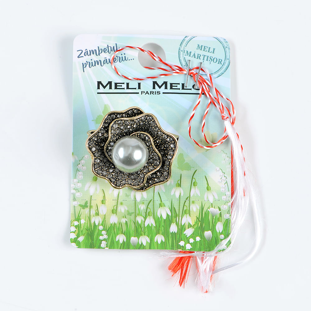 Brosa martisor floare cu perla - 3 | YEO