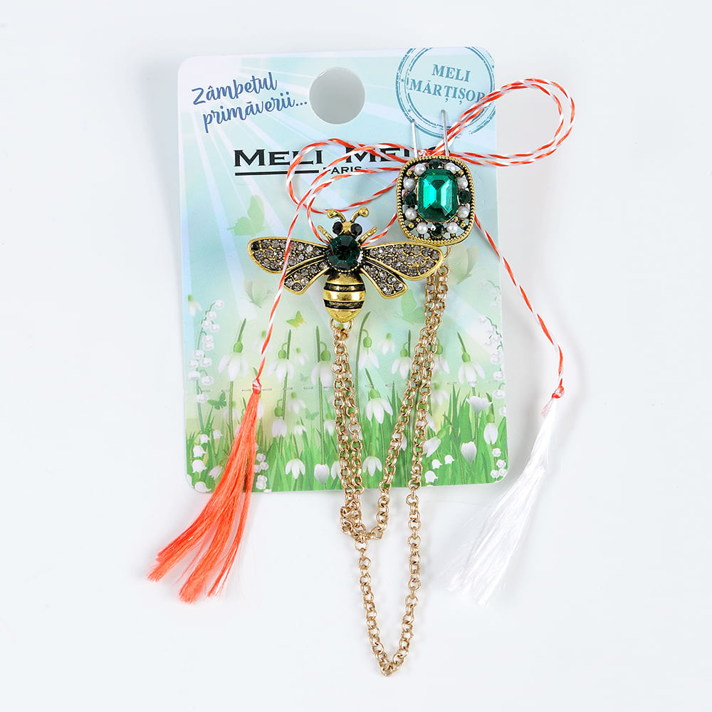 Brosa martisor albina aurie - 3 | YEO