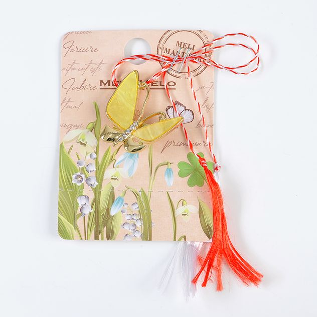 Brosa martisor fluture galben