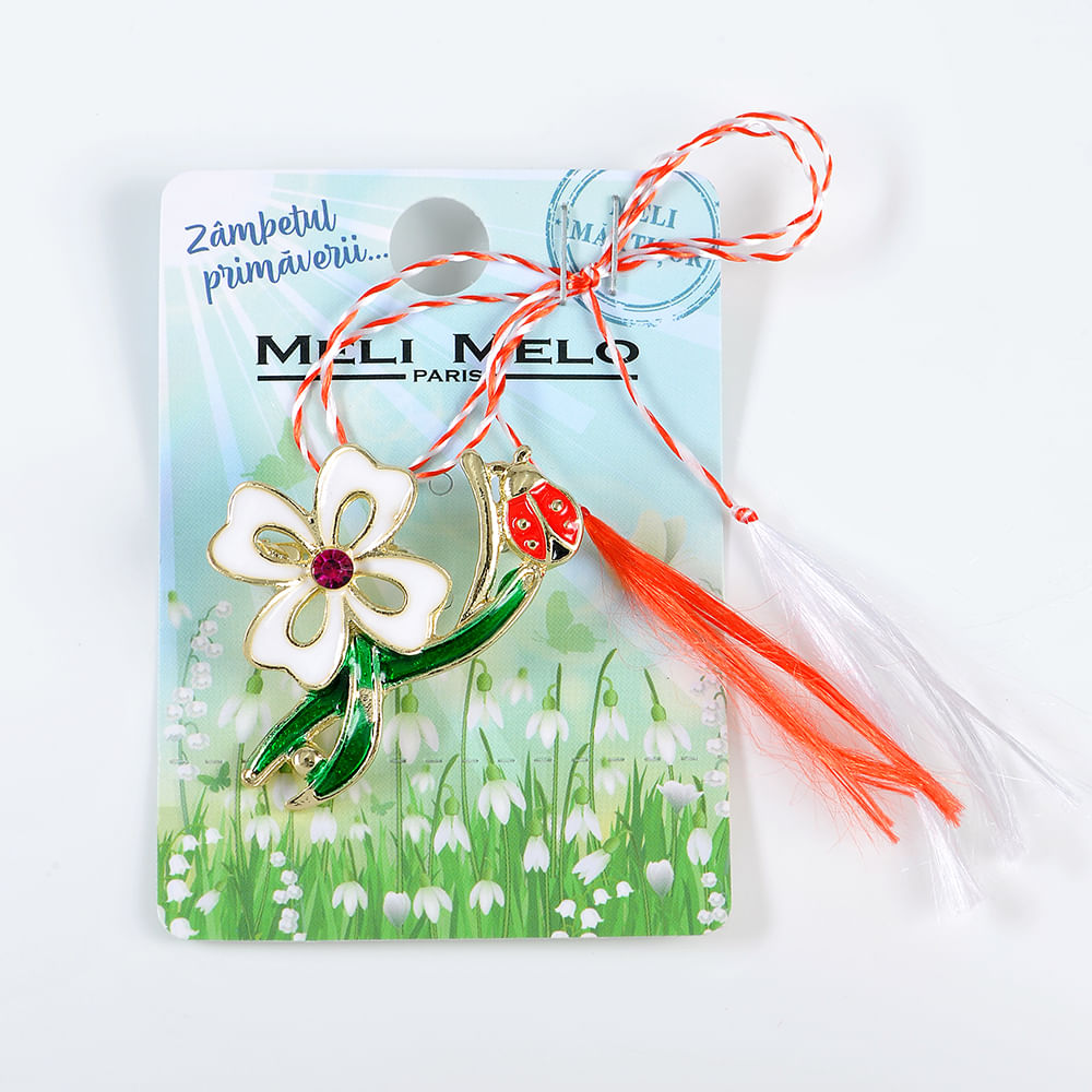 Brosa martisor floare cu buburuza - 3 | YEO