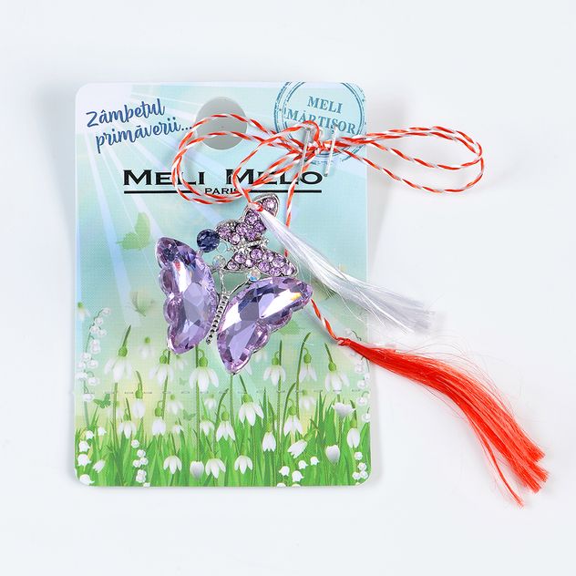 Brosa martisor fluturi mov