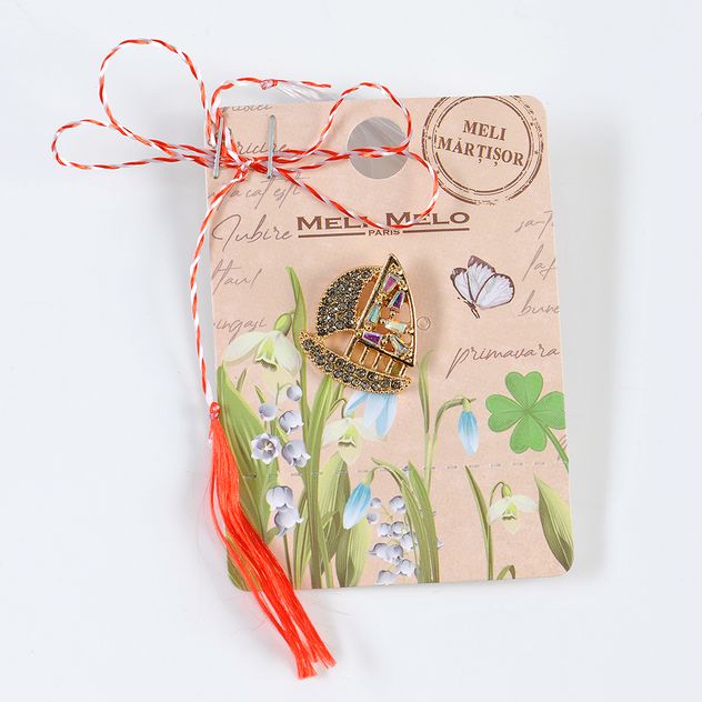 Brosa martisor barca aurie