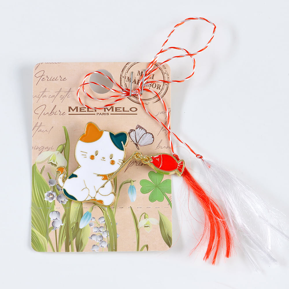 Brosa martisor pisica cu undita - 3 | YEO