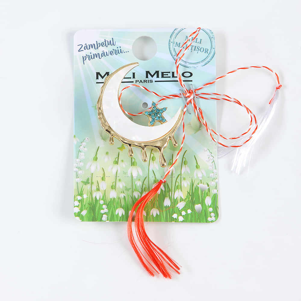 Brosa martisor semiluna cu stea - 3 | YEO