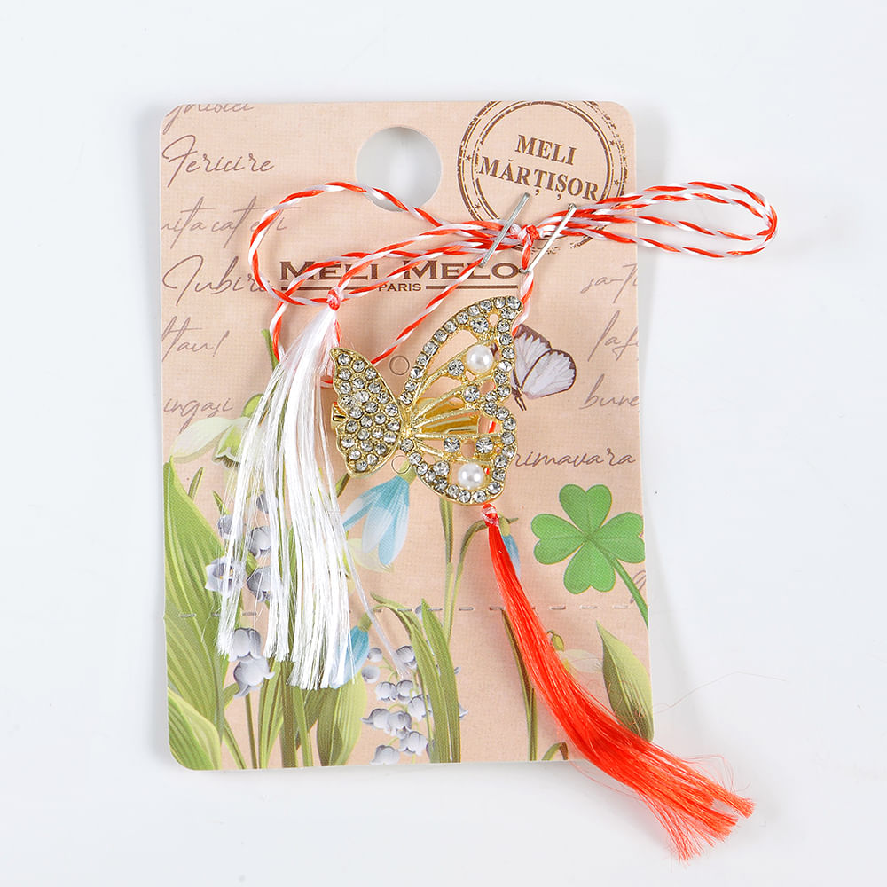 Brosa martisor cu fluture auriu - 3 | YEO