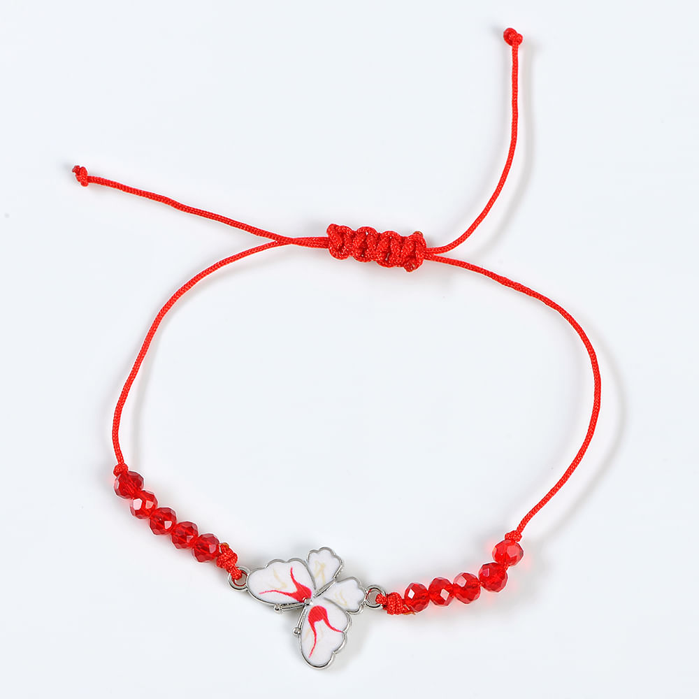 Bratara martisor fluture alb - 2 | YEO