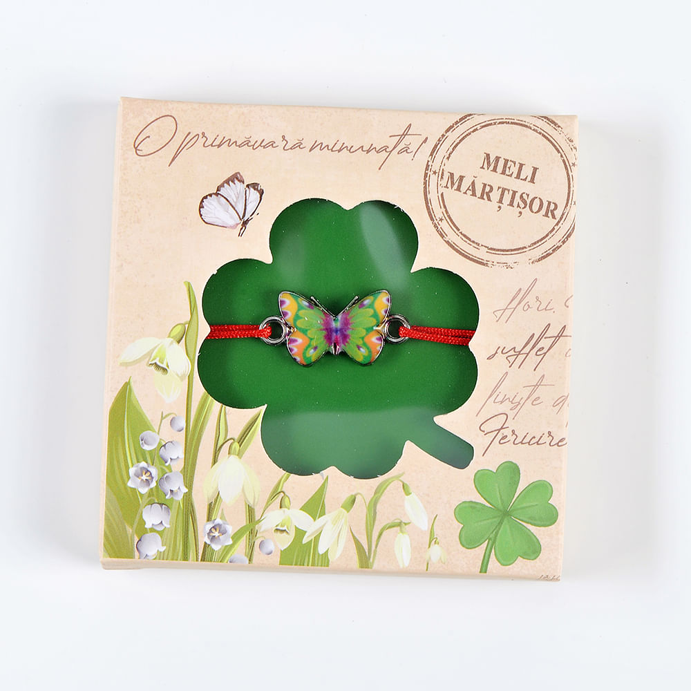 Bratara martisor cu fluture multicolor - 3 | YEO