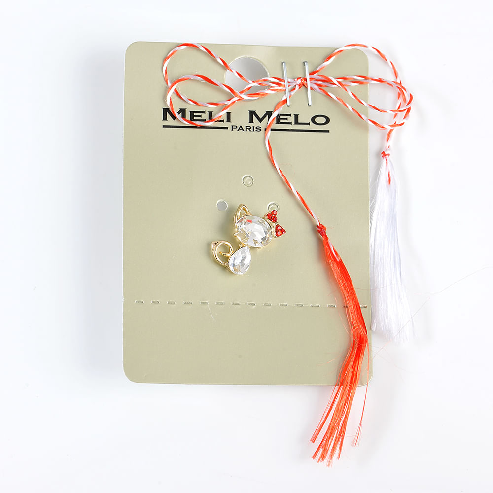 Brosa martisor pisica cu pietre acrilice - 3 | YEO