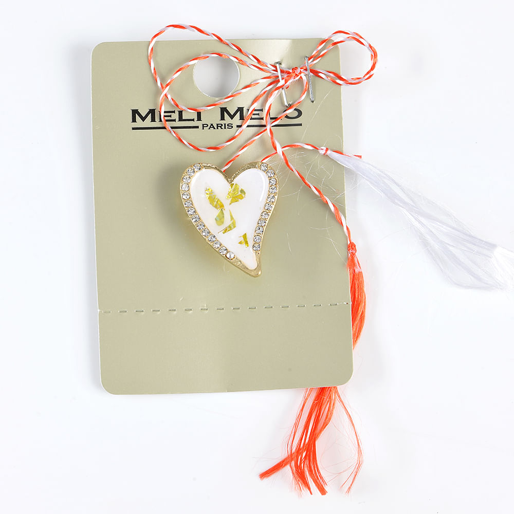 Brosa martisor inima alba - 3 | YEO