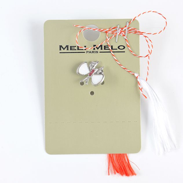 Brosa martisor fluture cu aripi albe