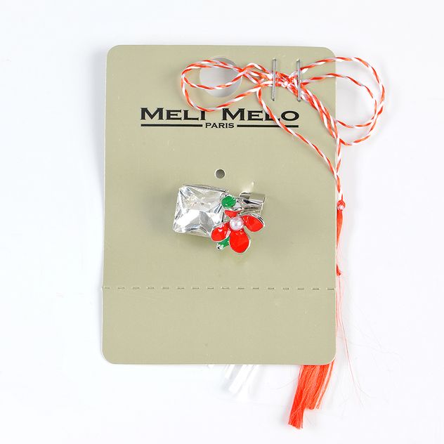 Brosa martisor floare mica rosie